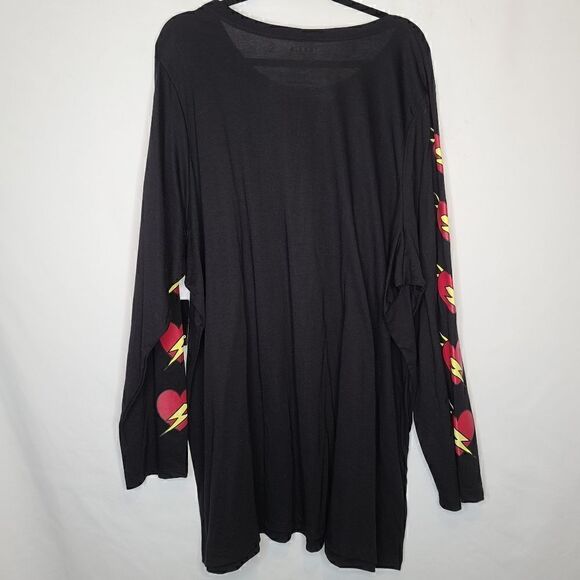 5X 28W Torrid Black Bolt Heart Graphic Long Sleeve Tee Slim Fit Lightening Knit - Picture 6 of 6